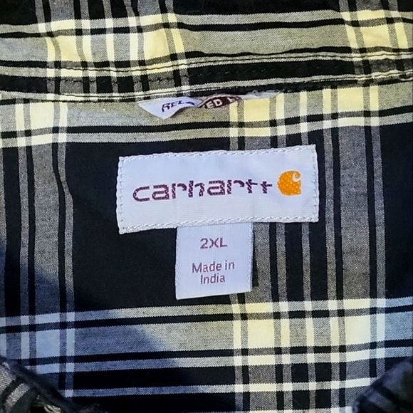 Carhartt Men's 2XL Striped Workwear Button-Down Shirt – Short Sleeve Relaxed B29 - Picture 3 of 5